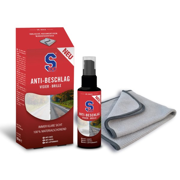 S100 ANTI-BESCHLAG SPRAY INKL. MIKROFASERTUCH
